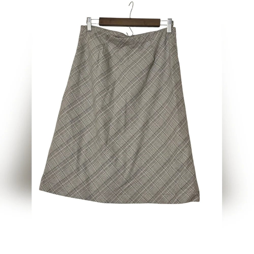Urban Renewal Plaid A-Line Midi Skirt - Gray Sz Med NWT